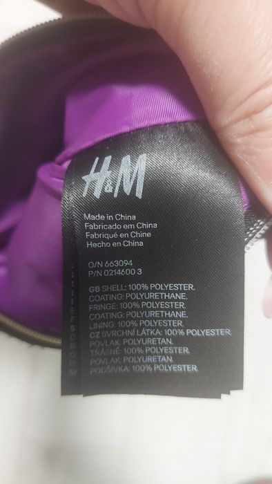 H&M torebka czarna z frędzlami