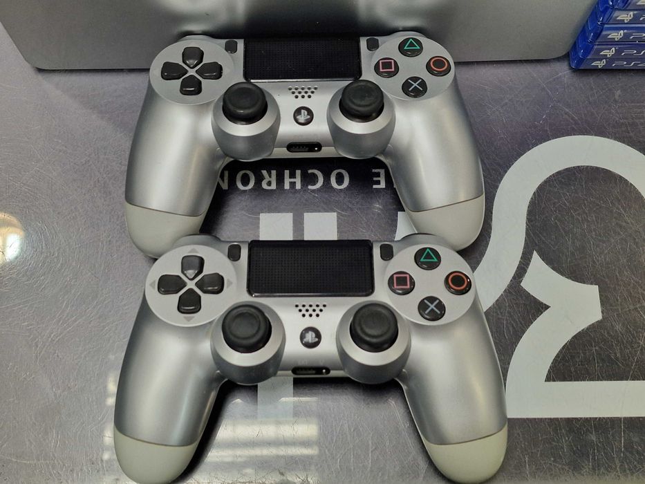 Playstation 4 Slim Silver 500GB/ 2 pady/ 10 gier/ Grade B/ GW 6msc/PS4