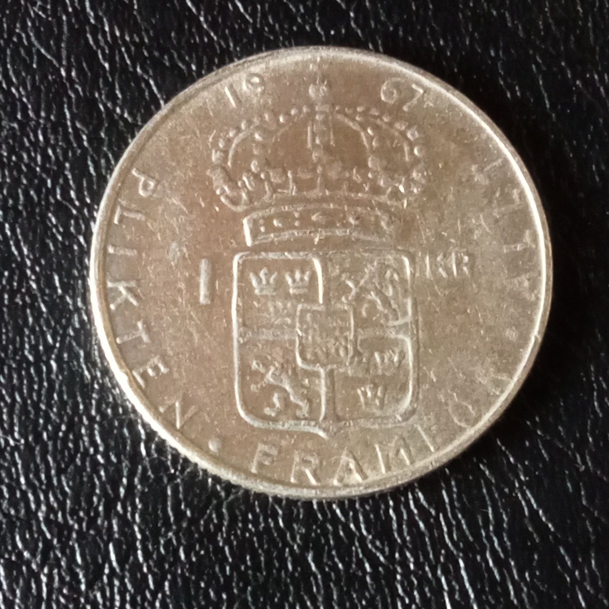 moeda em prata 1 coroa suecia 1967