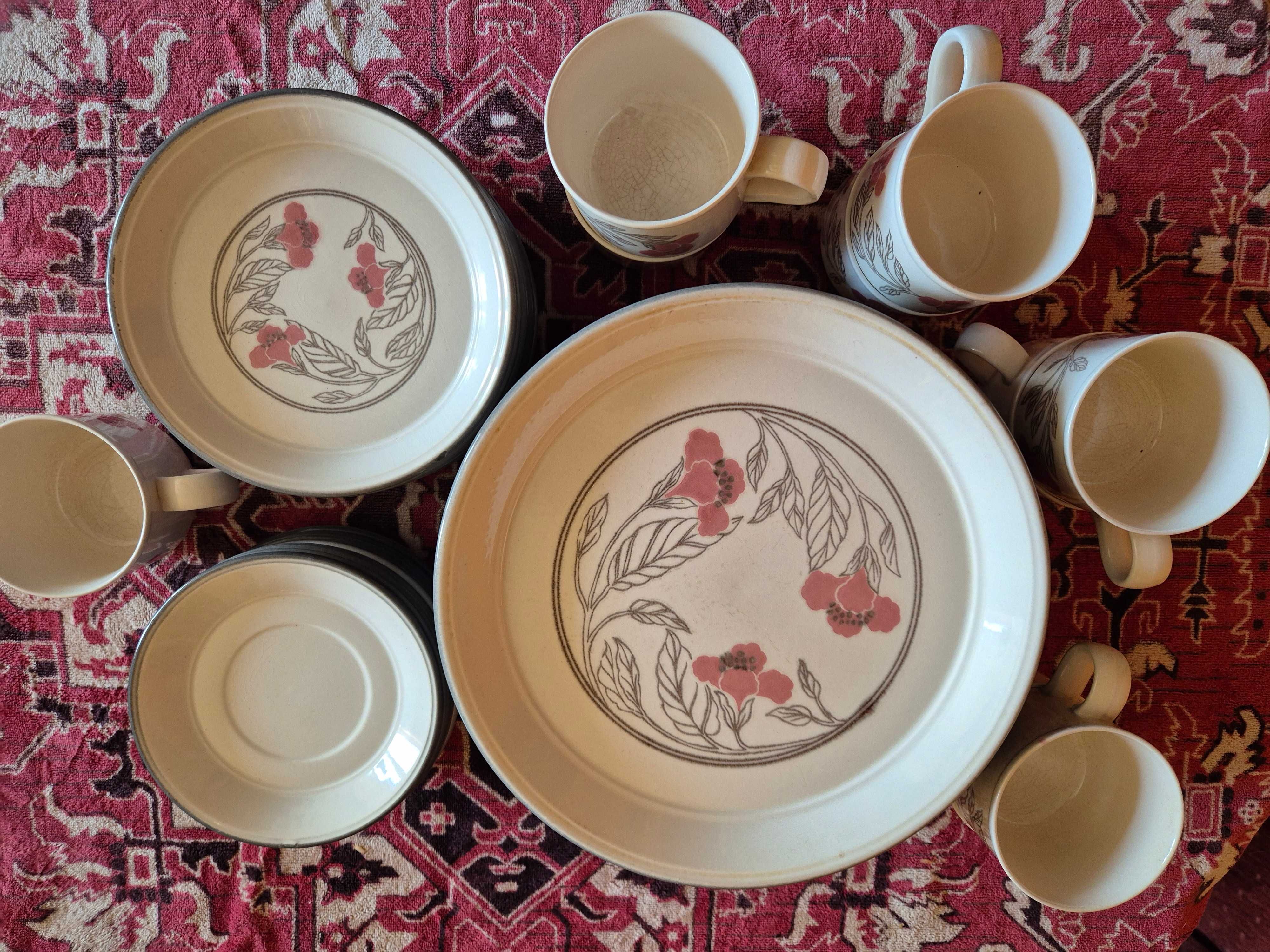 Serwis ANGIELSKI Coloroll  Bilton Staffordshire z lat 80tych * 44 szt.