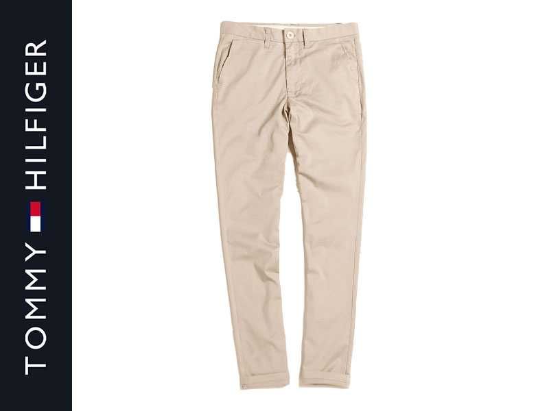 Nowe Spodnie Tommy Hilfiger Chino Straight R32 Proste Beżowe