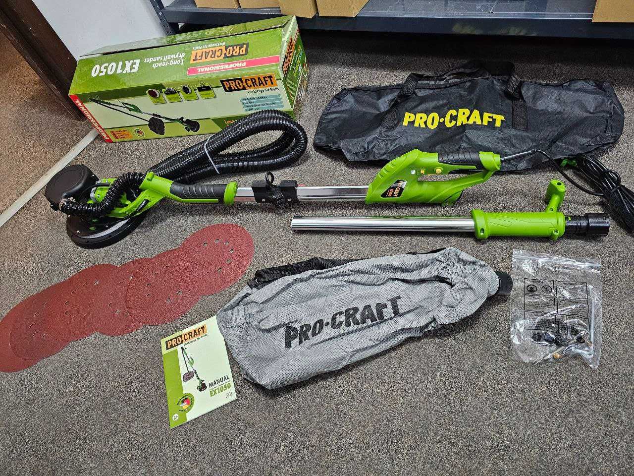 Жираф Шлифмашина для стен ProCraft EX1050 Пылесос +Подсветка ,Гарантия