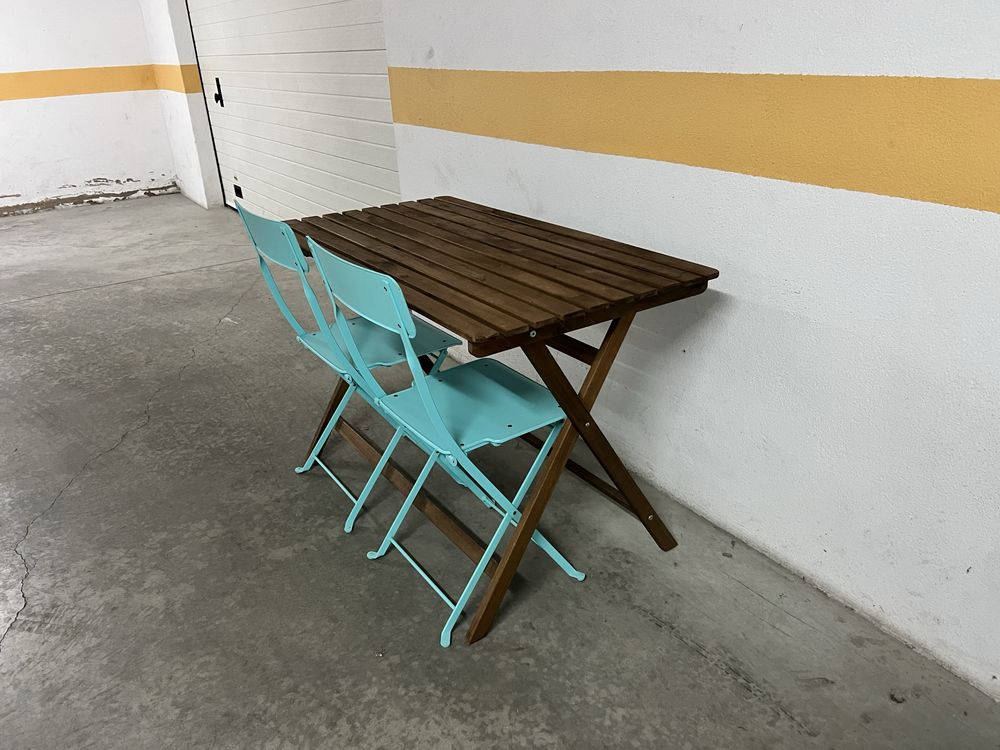 Ikea SALTHOLMEN par de cadeiras de exterior turquesa