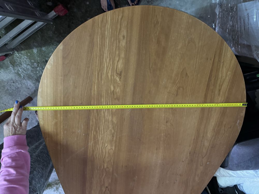 mesa em madeira em forma de gota
