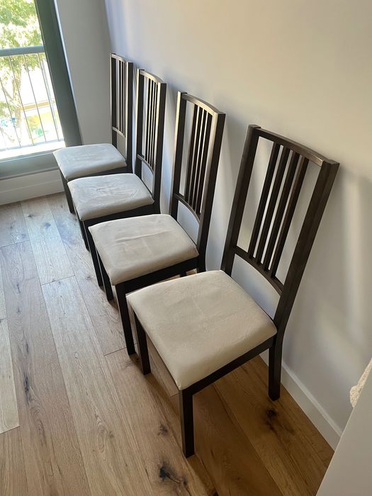 4 cadeiras jantar madeira e bege IKEA - DESCONTO