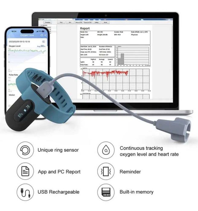 Пульсоксиметр Wellue Viatom SleepU Sleep oxygen Monitor