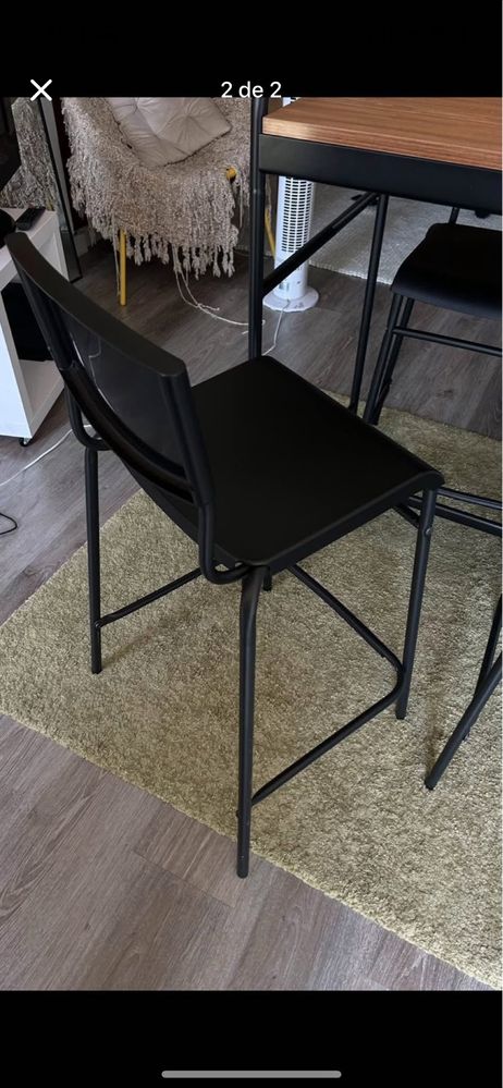 Mesa alta IKEA Håverud com conjunto de 4 cadeiras STIG