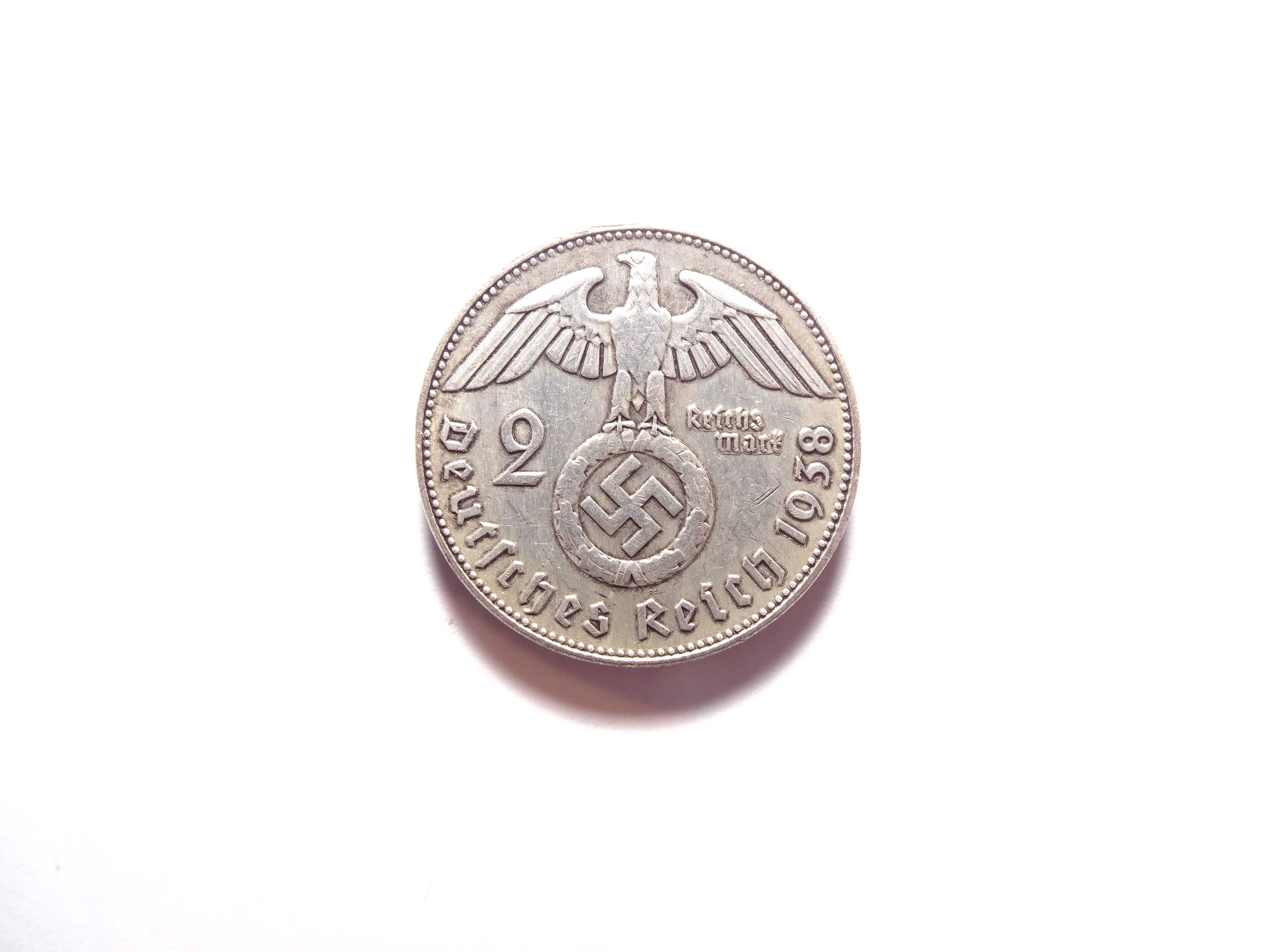 Moneta 2 reichsmark z 1938 E  HINDENBURG