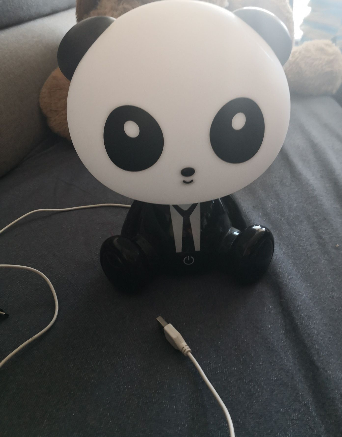 Lampka Panda czarno-biala