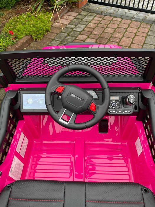 Dwuosobowe Auto na akumulator DUŻY JEEP DLA DZIECI 4×4 EVA RÓŻOWY MP4