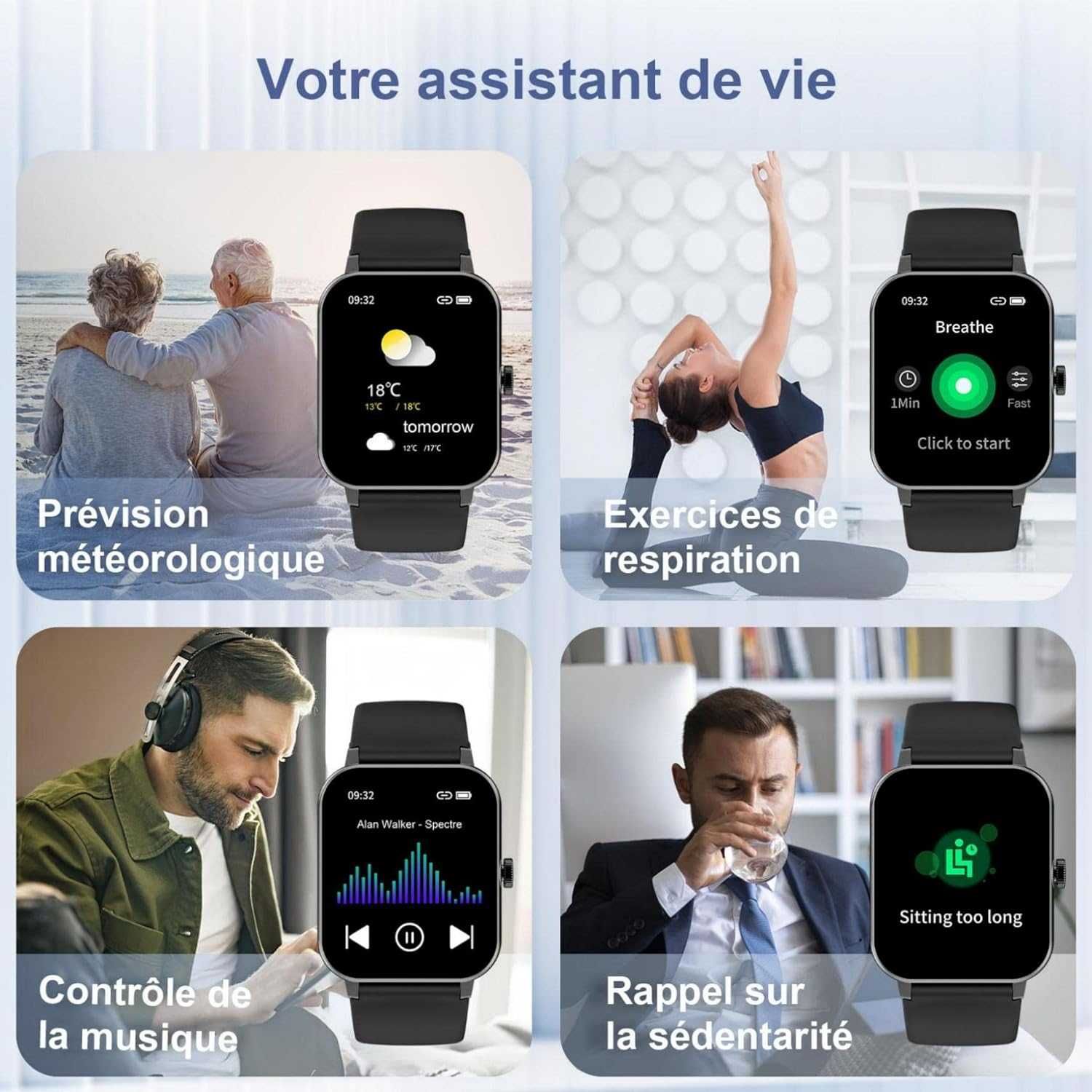 Blackview R3 PRO smartwatch tętno sen SpO2  temperatura IP68 pogoda
