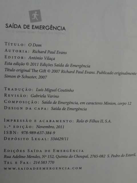 O Dom de Richard Paul Evans - 1ª Edição