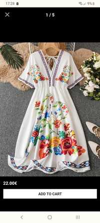 Плаття біле з квітковим принтом SHEIN