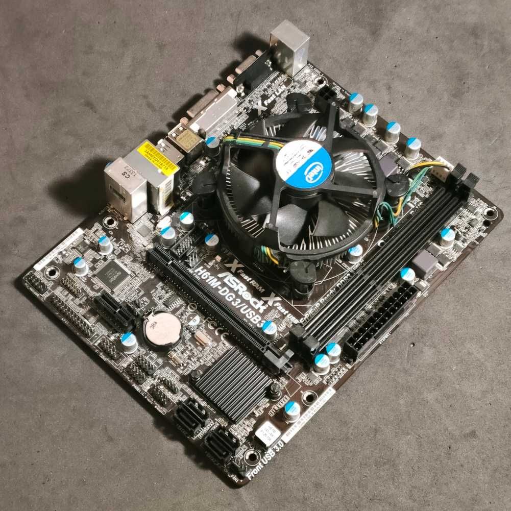 Płyta główna mATX ASRock H61M-DG3/USB3 socket 1155 + Procesor Intel i3