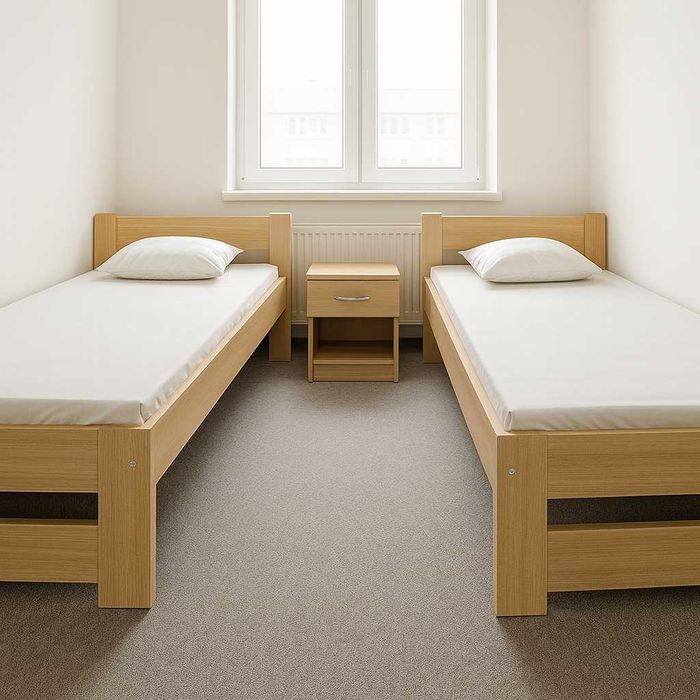 Łóżko + Materac 80x200 90x200 zestaw Hotelowy Pracowniczy