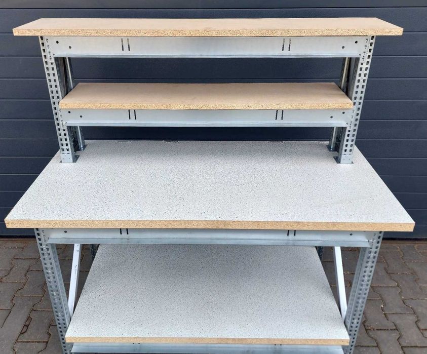 Stół warsztatowy podwójna nadstawka majsterkowic magazynowy garażowy