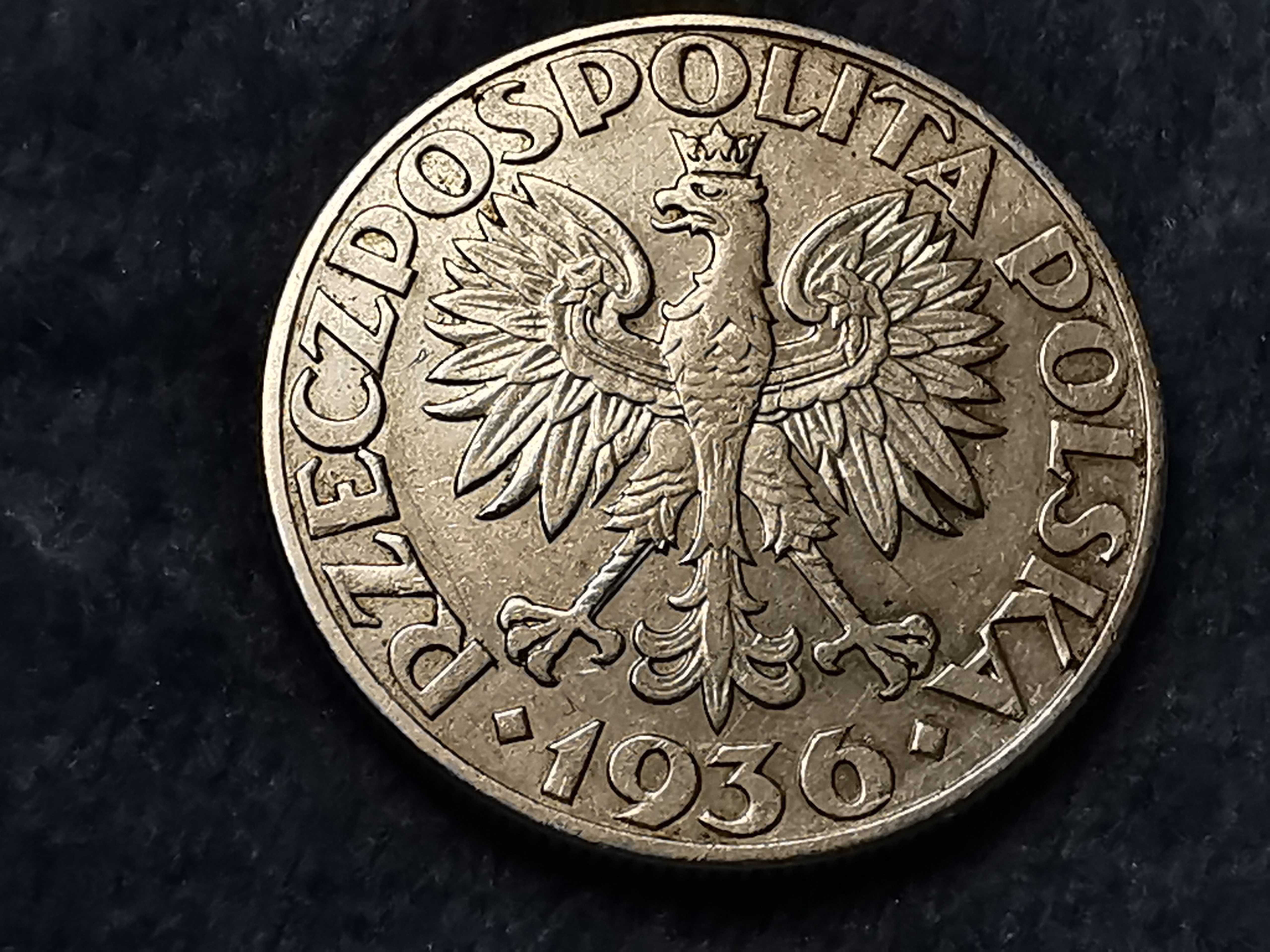 Moneta  5zł  Żaglowiec 1936r.