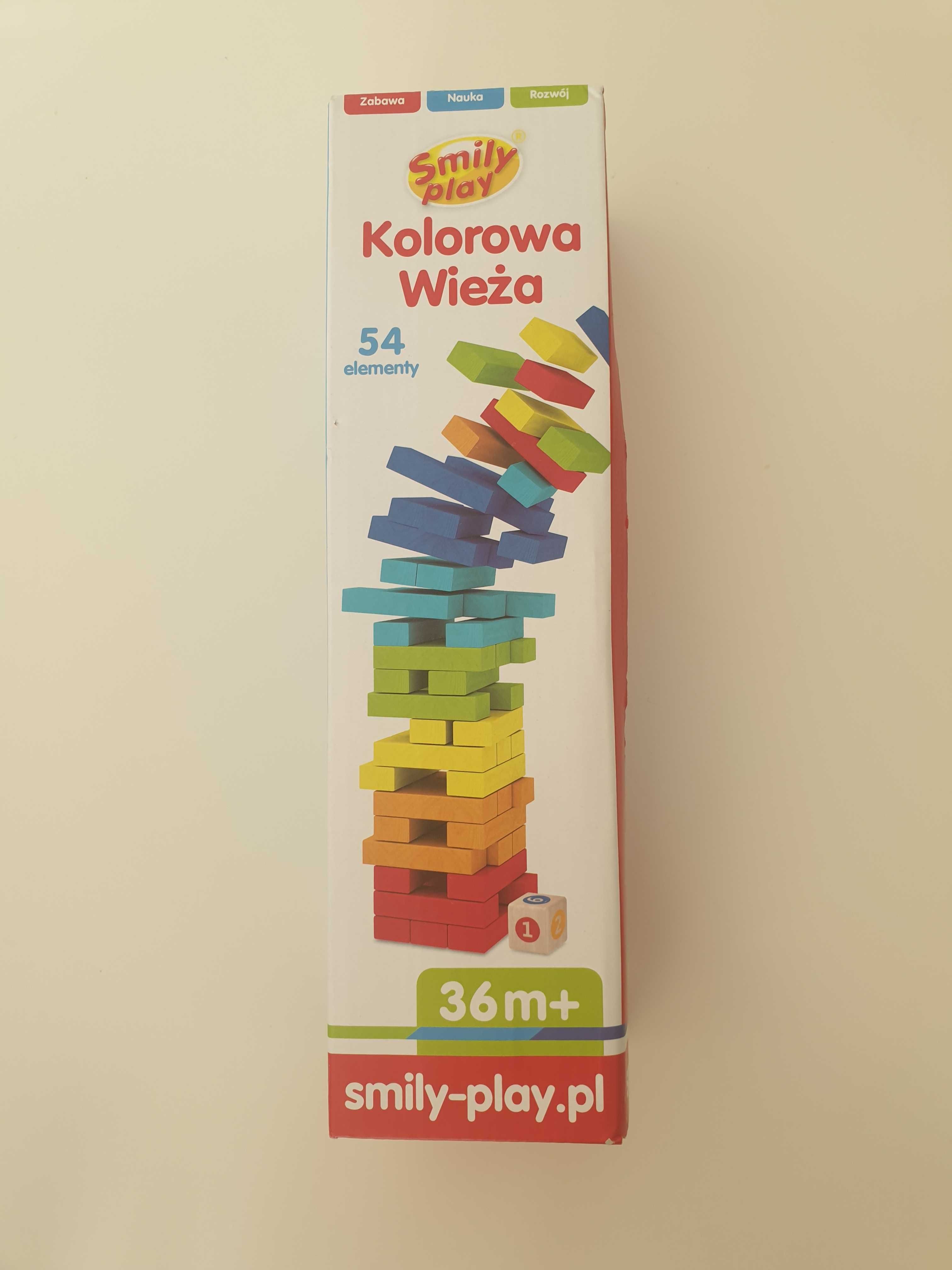 Układanka kolorowa wieża drewno 54 elem. Wrocław Wysyłka OLX