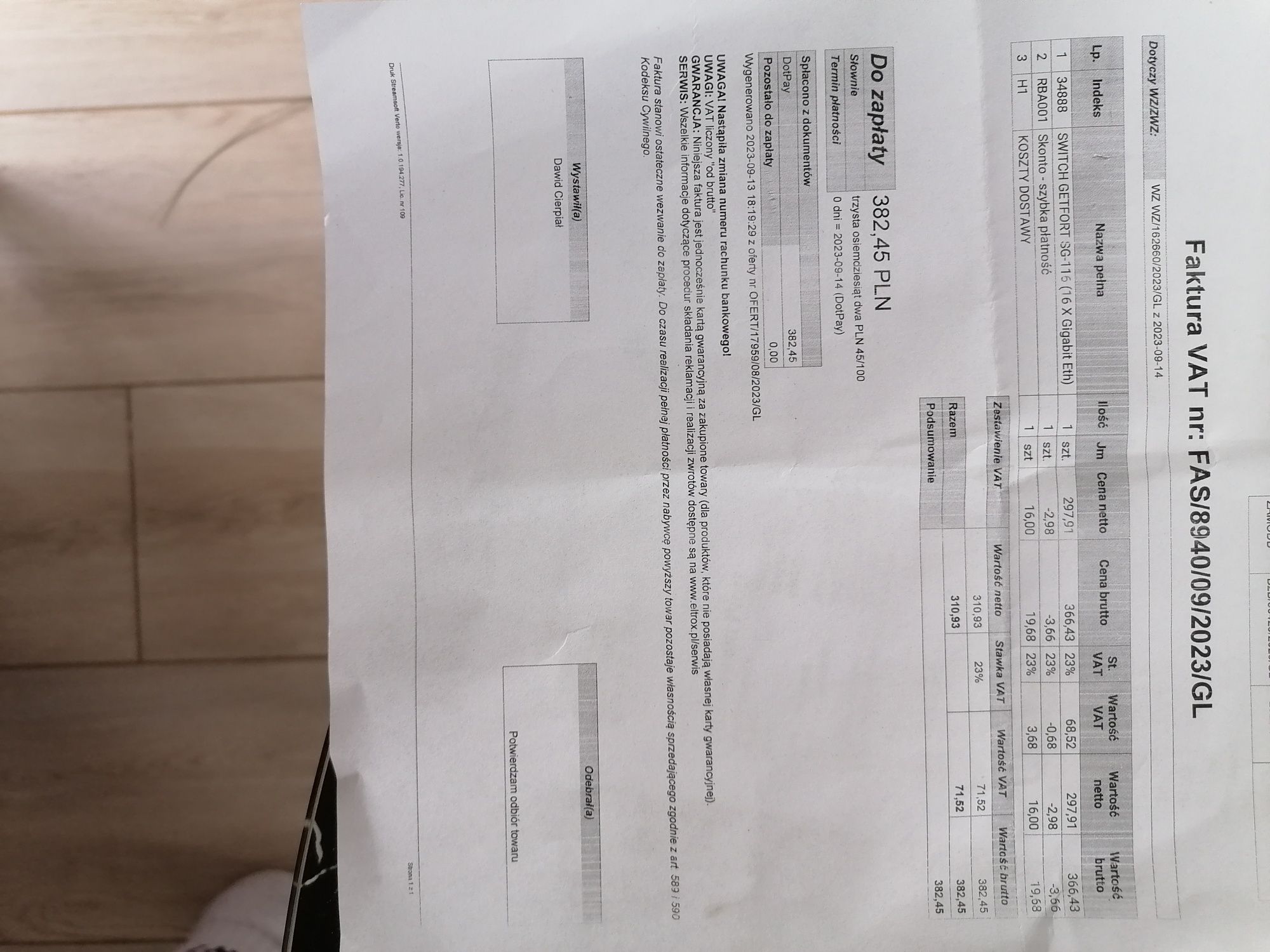 Switch getfort sg 116