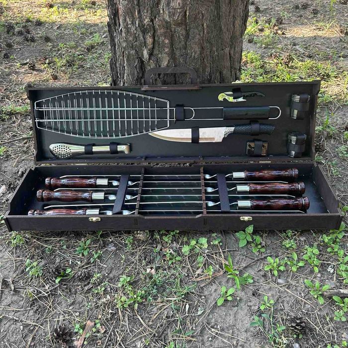 Подарунковий набір шампурів у кейсі! подарунок для чоловіка!