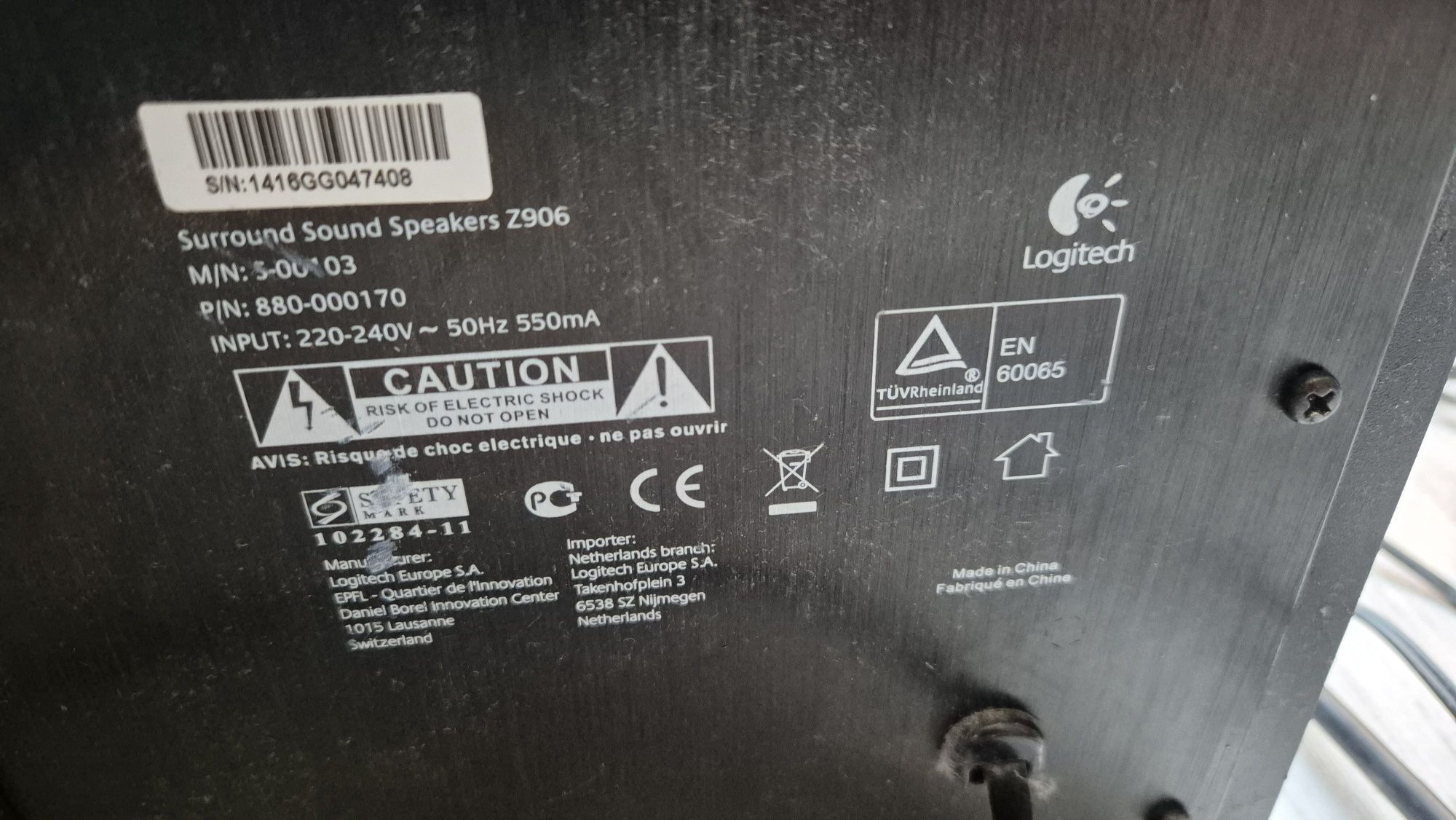 Głośniki Logitech z906 uszkodzone