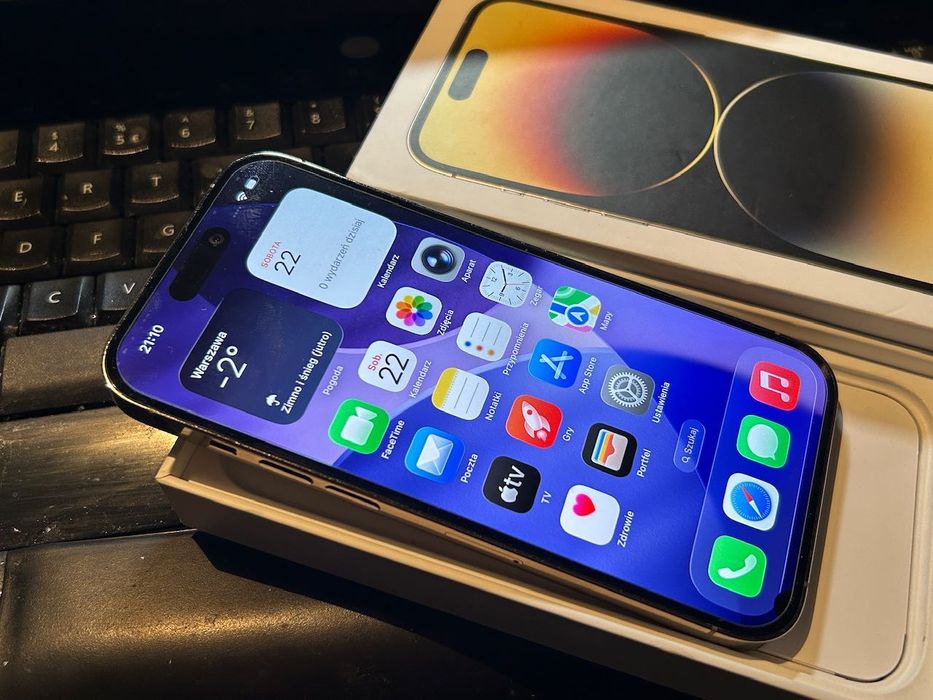 iPhone 14 Pro 128GB Złoty Gold 15 Super Stan, Komplet.