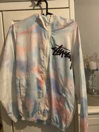 kurtka, wiatrówka, ortalion stussy, rainbow tie dye