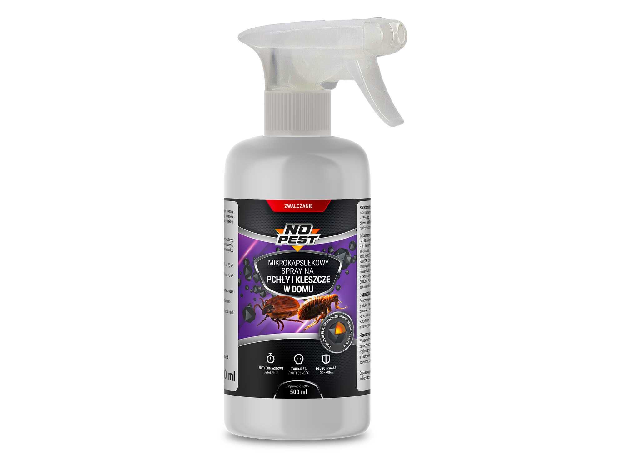 Preparat na pchły i kleszcze. Silny spray na insekty No Pest 500ml
