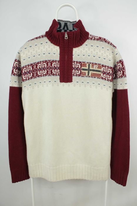 Шикарний вовняний светр кофта Napapijri Patter Knit Sweater ХЛ-ХХЛ