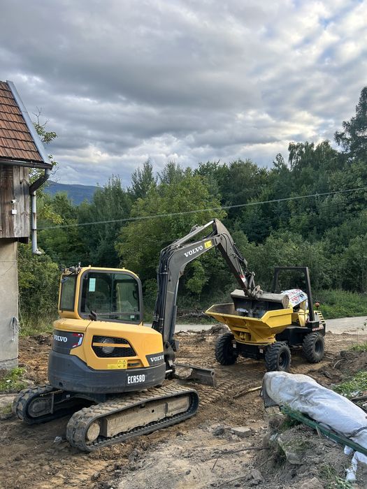 Usługi minikoparka koparka roboty ziemne brukarstwo ogrodzenia laweta