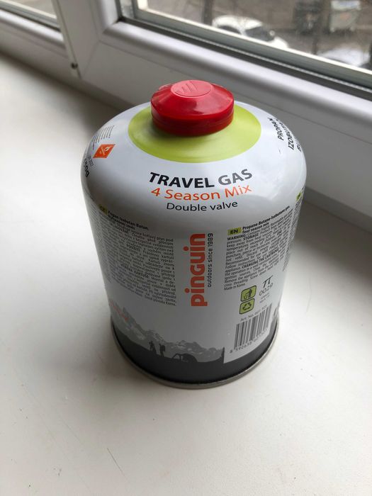 Газовый баллон туристический резьбовой Pinguin / Tramp 450 грамм.