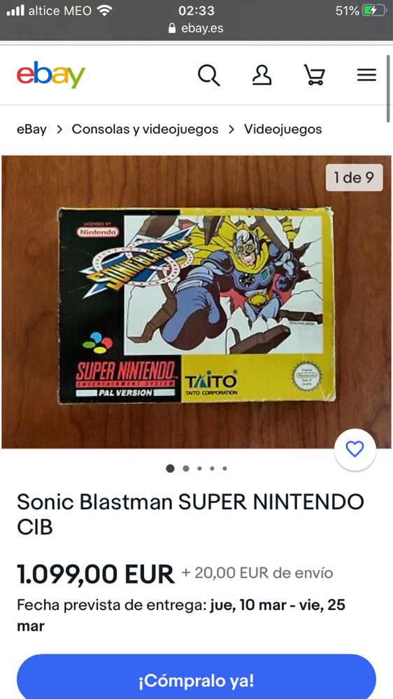 Sonic Blast Man Super Nintendo (snes)