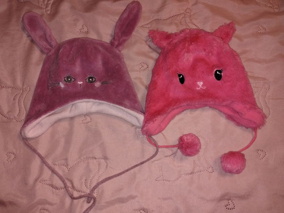 Zestaw czapek dla dziewczynki 41-43 cm