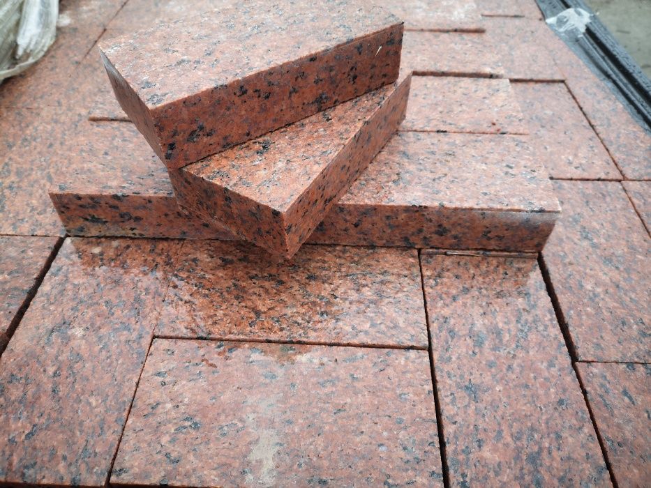 Kostka brukowa Granitowa CZERWONA cięta 20x10x5, 10x10x5cm WYPRZEDAŻ!!