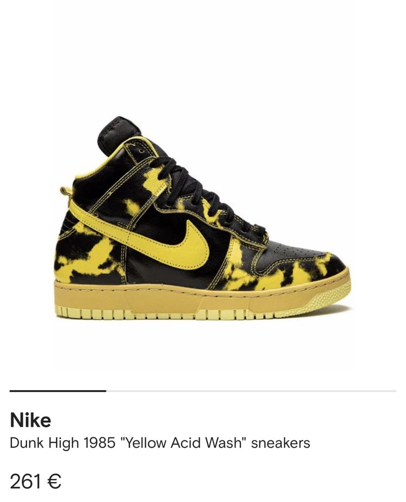 Nike Dunk High Yellow Acid Wash