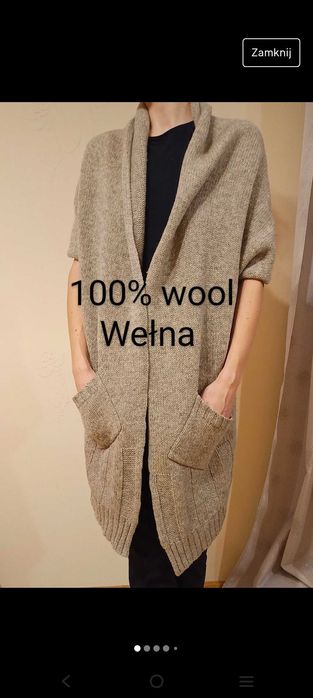 Kardigan 100% welna