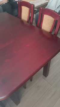 Stół drewno, kolor wiśnia+ 4 krzesła