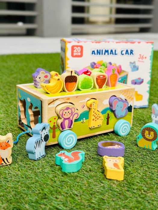 Деревʼяна каталка-сортер «Тваринки»