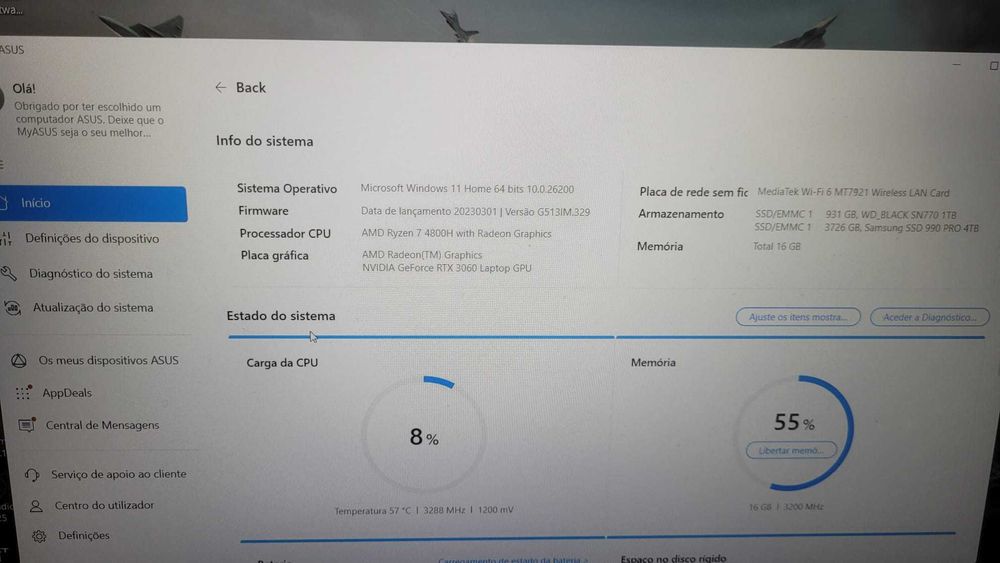 Portátil ROG Strix Modelo G513IM