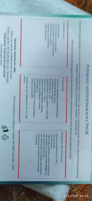 Podkład prześcieradło nieprzemakalne