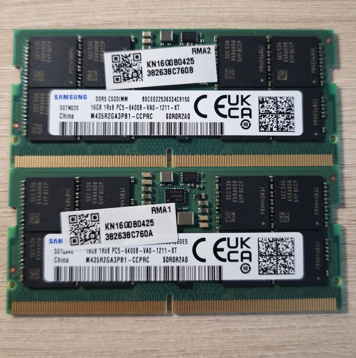 SODIMM DDR 5 16GB (32GB) Samsung 6400 Mhz, Оперативна пам'ять ноутбук