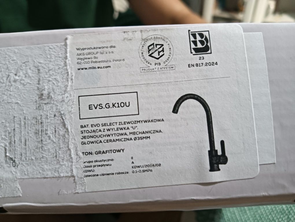 Bateria zlewozmywakowa Milo nowa