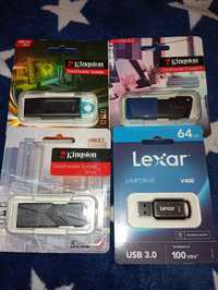 Флешка 64, 128, 256Гб Lexar M400 Kingston USB 3.0, 3.2 Type-C