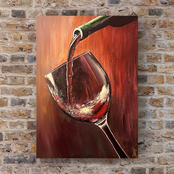 A pintura "No Vinho Há Verdade"