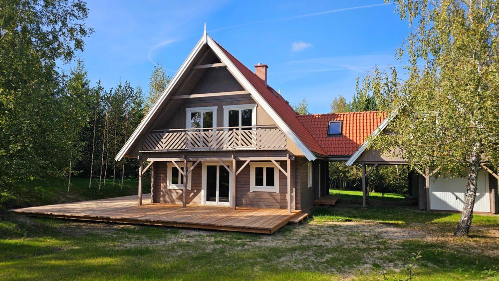 Nowy drewniany dom i działka w atrakcyjnej lokalizacji na Mazurach