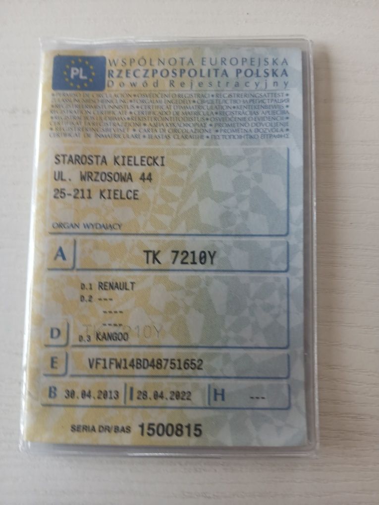 Sprzedam Reno Kango z2013.r.1.5.diselek 75/km