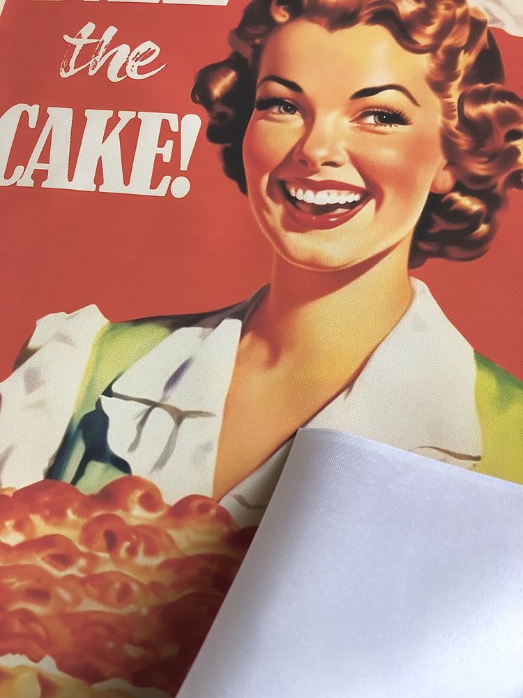 Gobelin na płótnie HD/Obrazek/Vintage Funny Cooking/Happy Houswife