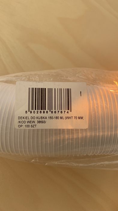 Wieczko Pokrywka do kubka 150-180ML 7 mm 100SZT