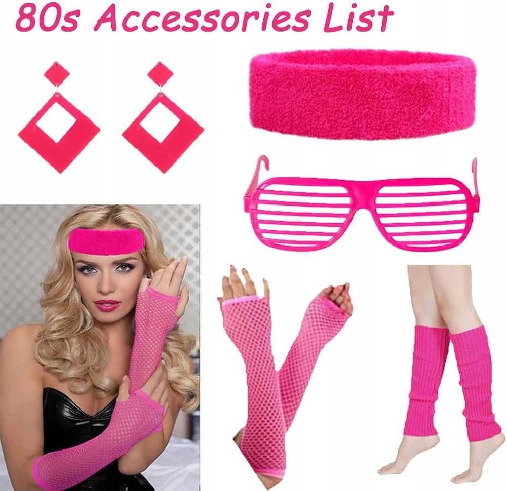 strój  karnawałowy kostium w stylu lat 80