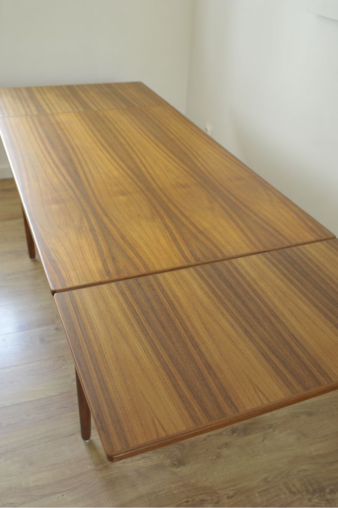 Stół rozkładany duński teak po renowacji vintage retro design